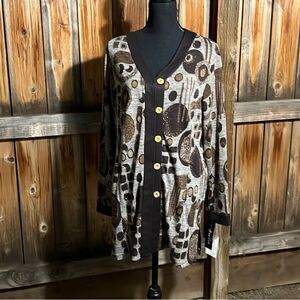 Cafe au Lait top tunic brown tan gold hardware Canada Large FIRM on PRICE NWT